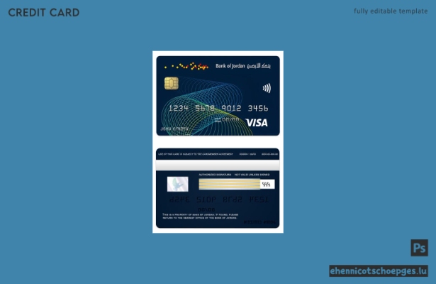 Beispielvorschau der Bank of Jordan Visa Goldkarte